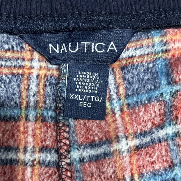 Nautica Women's Fleece Printed 2 Piece Pajama Set Red Multi Size XXL