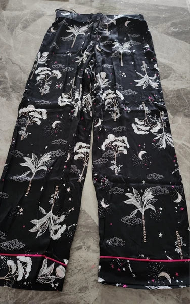 M&S Floral Print Revere Collared Pyjama Set - Size 12