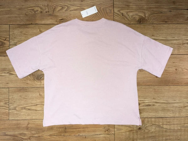 M&S Cotton Pink Sweatshirt Jersey Shortie Pyjama Set Pyjamas PJs Large 16 - 18