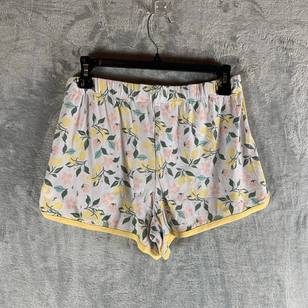 Roudelain Women's Pajamas Set S Tank Top Shorts Lemon Floral Soft Henley PJs NWT