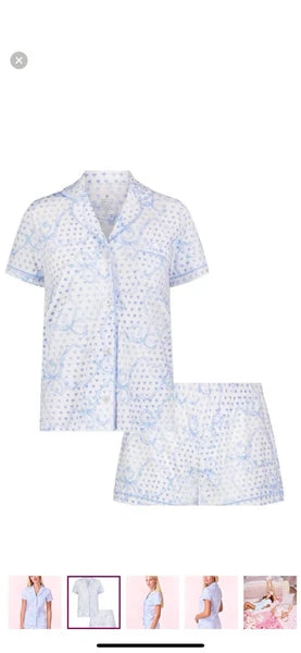 LoveShackFancy Roller Rabbit Luna Bow Hearts Polo Pajama Set