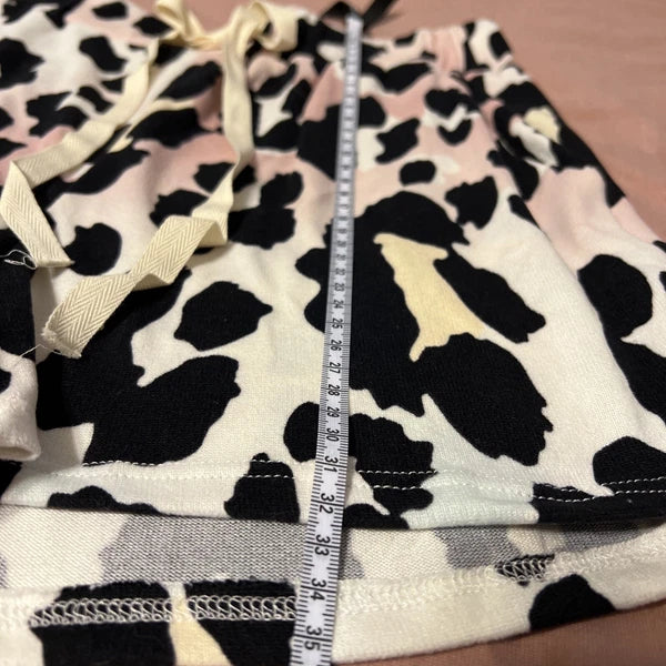 NWOT Bibi Pink & Blue Leopard Super Soft Pajama Shorts & Top Set Size Small