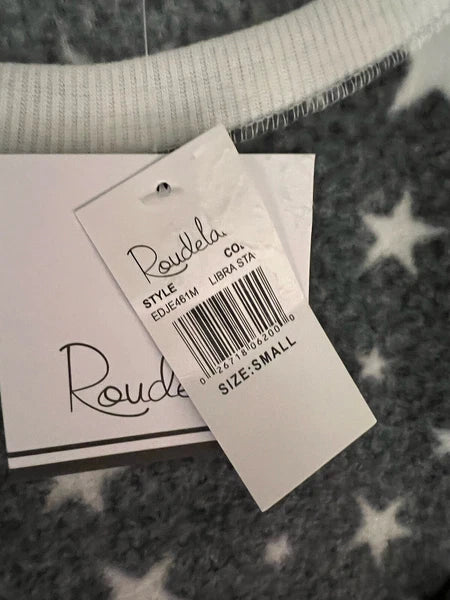 Roudelain Printed Pajamas & Socks Set, Gray Star Print, Small, $64