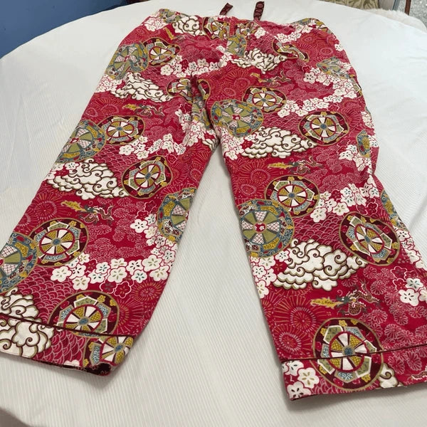 Nick & Nora Red Boho Chic Pajamas 2 Pc Set Plus Size XXL