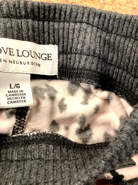 Live Love Lounge Cozy Leopard 3-piece Lounge PJ Set by Karen Neuburger L NWT