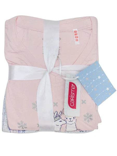 CARISMA PINK COTTON RICH LLAMA PYJAMA SET - 10/12 14/16 18/20 22/24