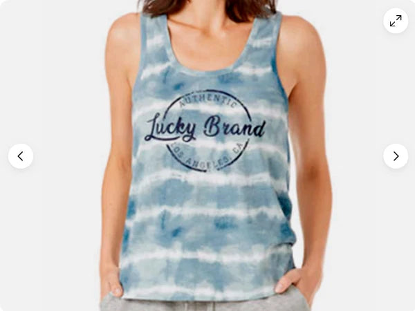 LUCKY BRAND WOMEN'S 3 PC TEE, TANK AND SHORT PAJAMA SET (GRAY BLUE M)NWT
