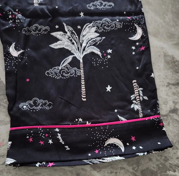 M&S Floral Print Revere Collared Pyjama Set - Size 12