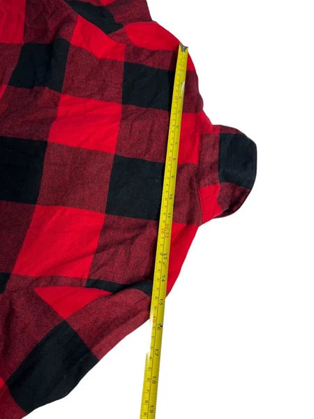 Old Navey Flannel Sleep Pajama Set Red & Black Plaid Ladies Size S