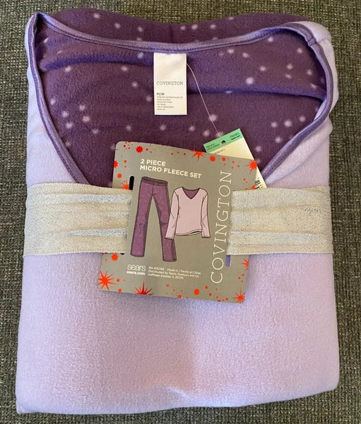 New Covington Women's Lavender Purple 2-Piece Micro Fleece Pajama Set Size Med