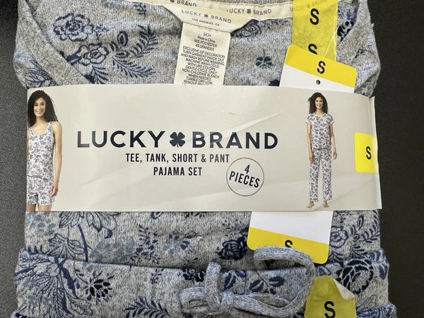 LUCKY BRAND Tee, Tank, Short and Pajama Set (4PIECES) Small NEW