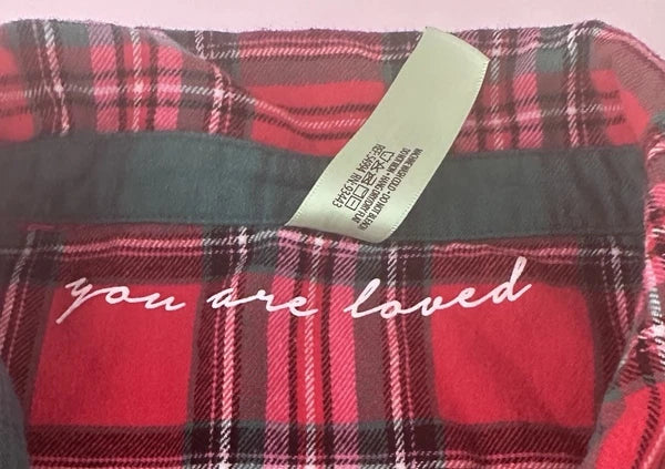 Honeydew Red Flannel MERRY Pajama Set Sz L Ret $68 Love Song Plaid