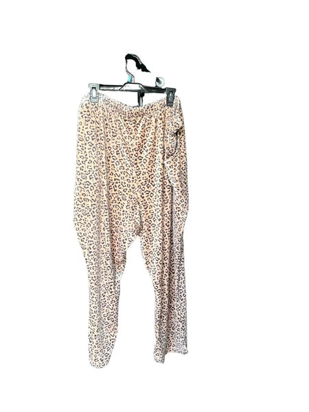 MUK LUKS Petite Length Silky Velour Petite 5X Tan/Animal pajama set