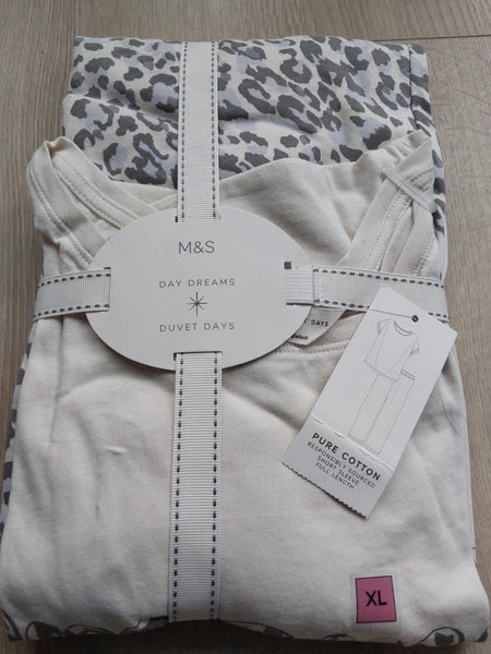 M&S Ladies Pyjama Set Size 20-22 Long Leg, Short Sleeve New