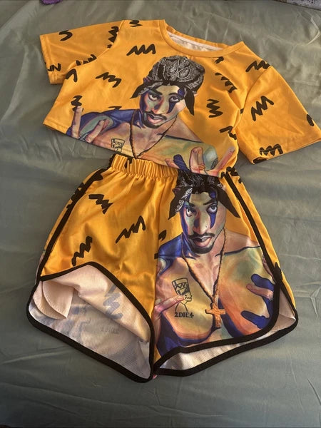2Pac Jersey Style Sleep Set XXS