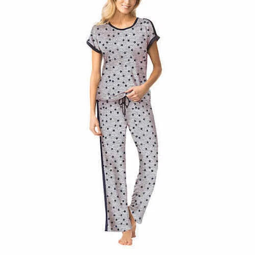 New Lucky Brand Ladies' 4 piece PJ Set Gray stars XS