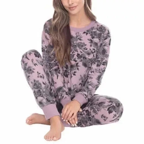Honeydew Women’s Hacci Lounge Pajama Set, Color Amethyst/Floral Size L