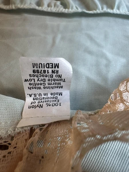 Vintage Nightgown Robe Set Womens Medium Lace Nylon Loungewear 70s Pajamas