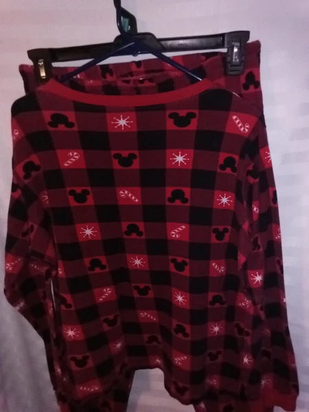Pre Owned Women's 2pc Pajamas Mickey Mouse Size Medium Color Red And Black By...