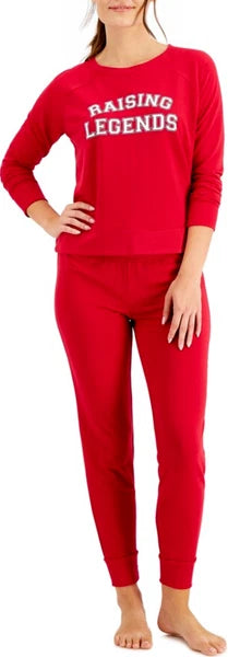 New Family PJ's Women Raising Legends 2 Pcs Pajama Set, Red, Large