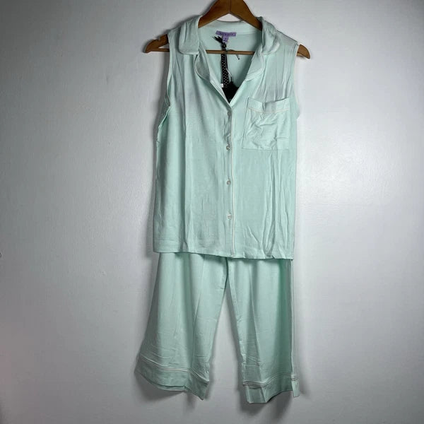 Hale Bob Sleeveless Modal Pajama Set Women's Small NWT In Green