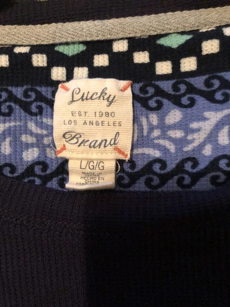 Lucky Brand Waffle Knit Pajama Set Navy Junior’s Large