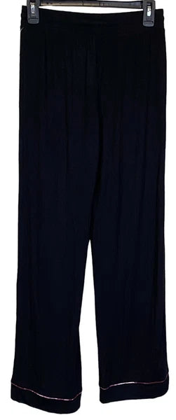 NWT JENNI Women's Notch-Collar Pajama Set Deep Black Size XS