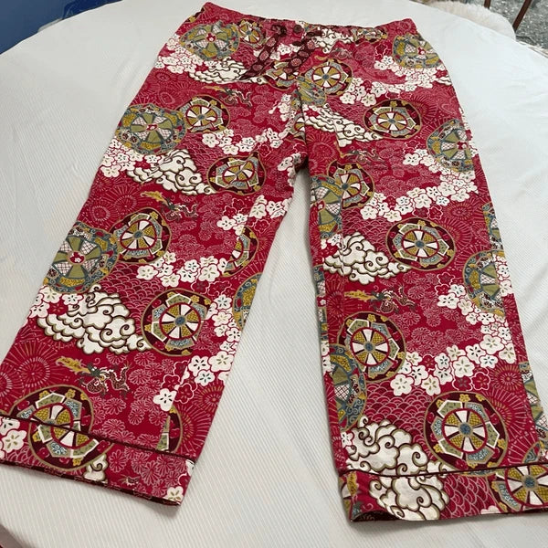 Nick & Nora Red Boho Chic Pajamas 2 Pc Set Plus Size XXL