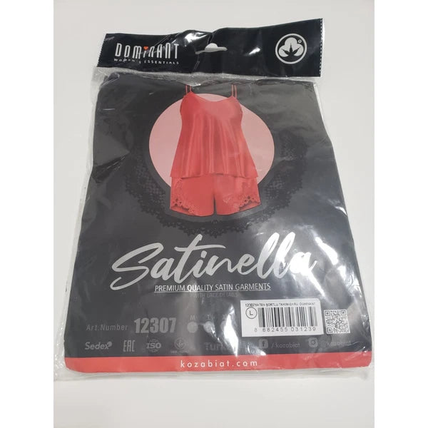 Satinella Satin Sleep Set In White - Size Large
