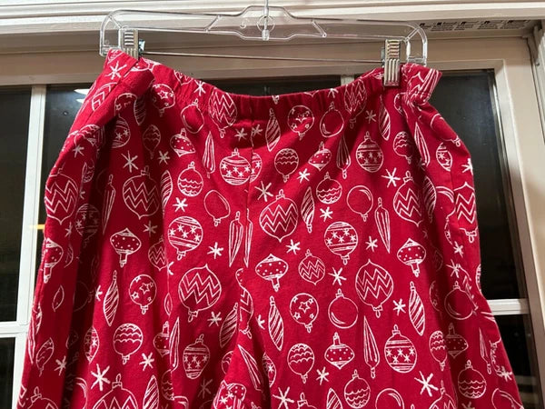 Macy's Womens Size XXL Ornament Print Family Pajama Set Red White Ho Ho