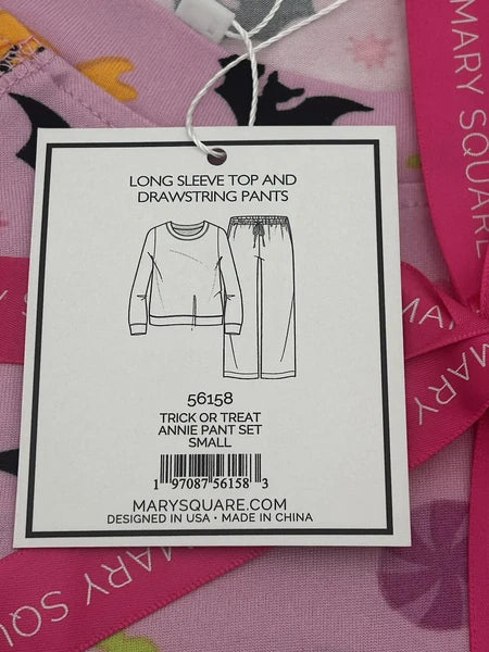 Mary Square Annie Luxury Pajama Pant Set Trick Or Treat Halloween Women Sz Small