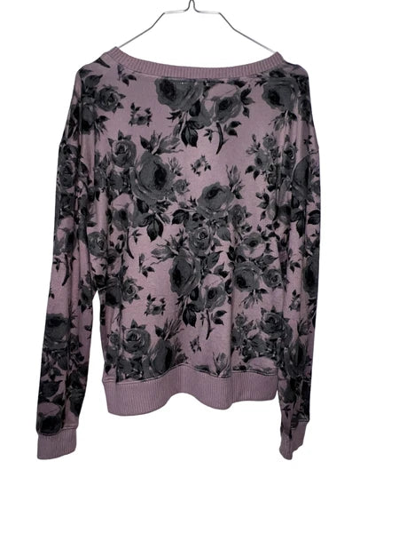 Honeydew Lounge Set Pants Long Sleeve Shirt Purple Floral Size Large