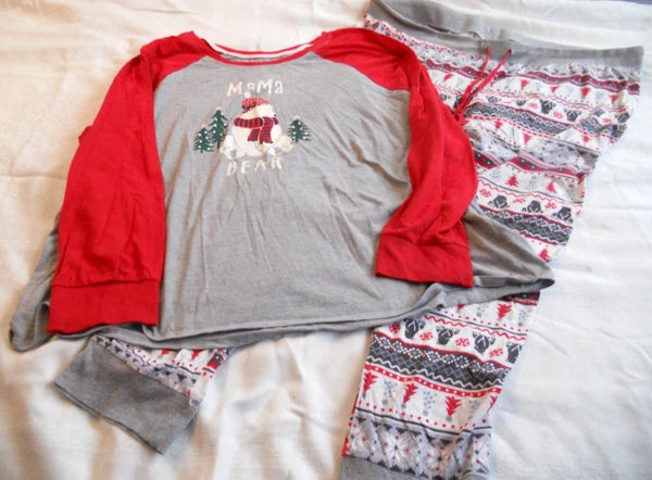 CUDDL DUDS WOMEN'S PLUS CHRISTMAS  2 pc PAJAMA SET~SIZE 3X~MAMA BEAR