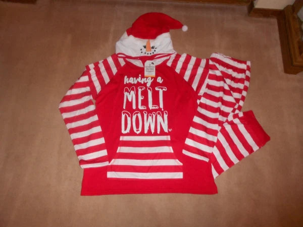 NEW, JUSTICE SNOWMAN ADULT PAJAMA SET, SIZE MEDIUM
