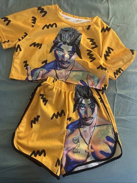 2Pac Jersey Style Sleep Set XXS