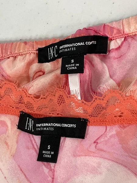 INC (International Concepts) Pink /Orange Swirl Print Nightie Set. Size Sm. NEW