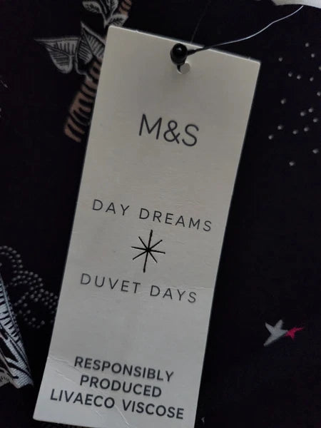 M&S Floral Print Revere Collared Pyjama Set - Size 12