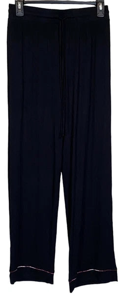 NWT JENNI Women's Notch-Collar Pajama Set Deep Black Size S