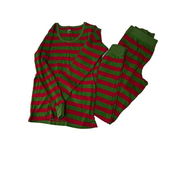Leveret Women's Striped Christmas Pajama Set Red Green Size Small Holiday
